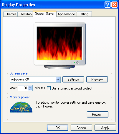 Windows XP on fire