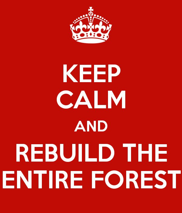 Keep calm and rebuild the forest