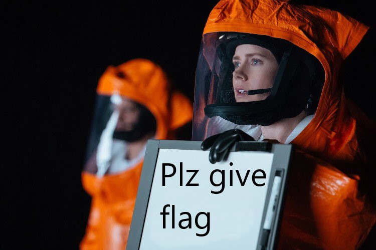  Asking Aliens to give you the flag peacefully (from movie Arival) 